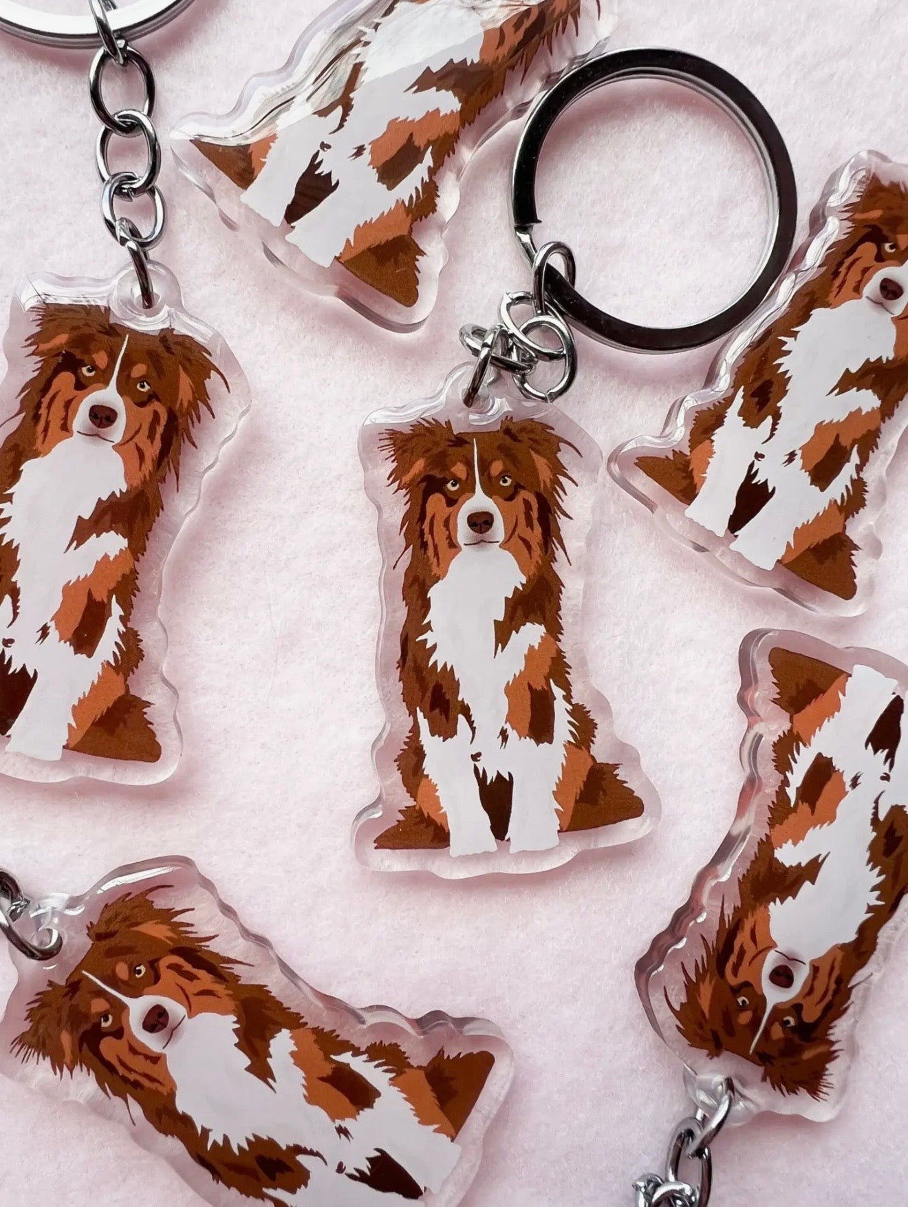 Australian Shepherd (Red Tri) Keychain