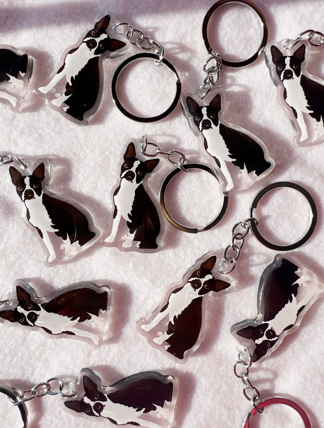 Boston Terrier (Black & White) Keychain