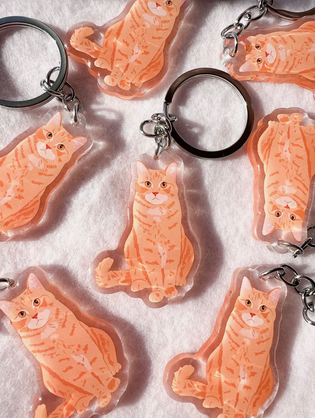 Orange Tabby Cat Keychain