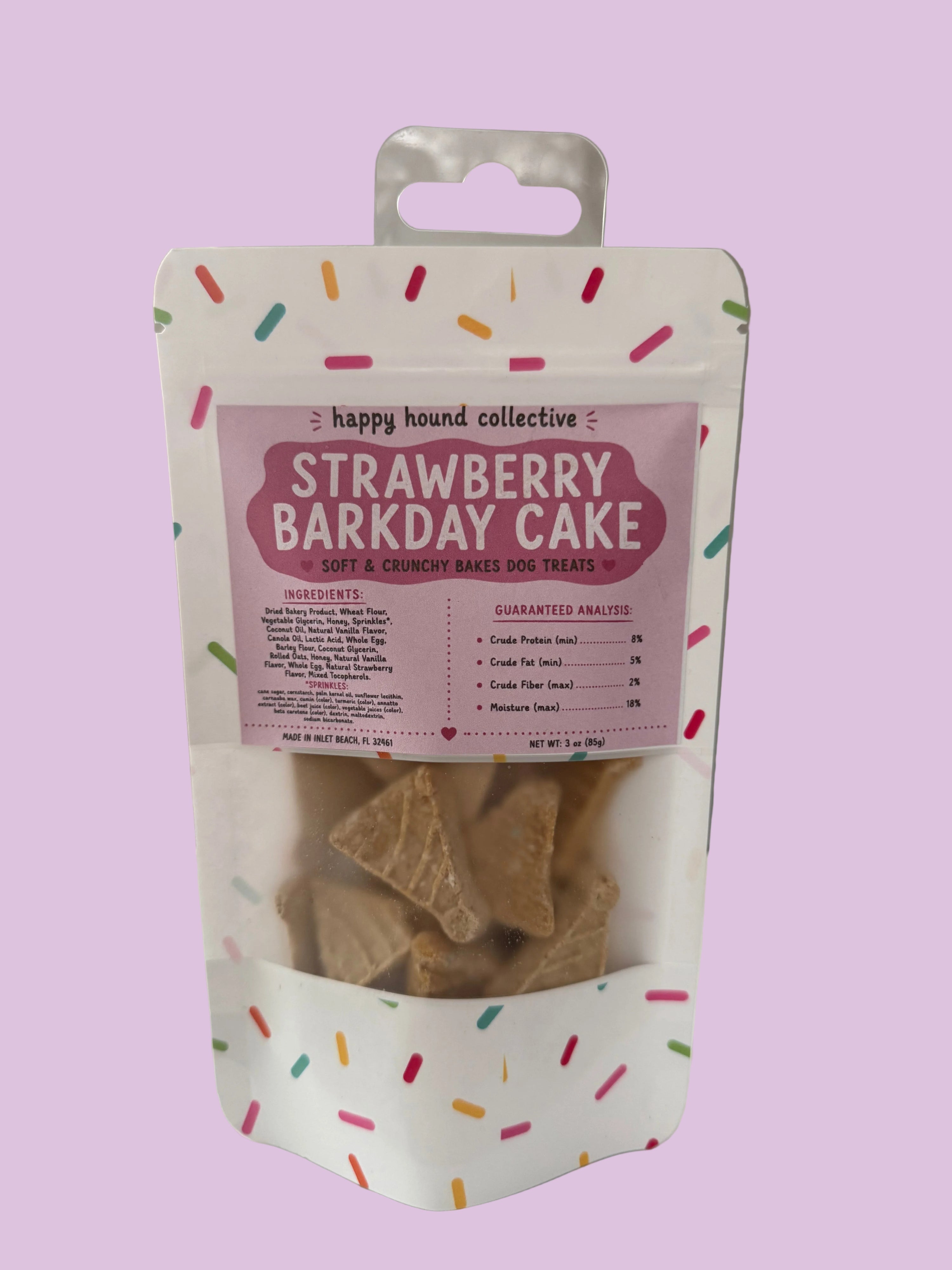 Strawberry Vanilla Barkday Cake