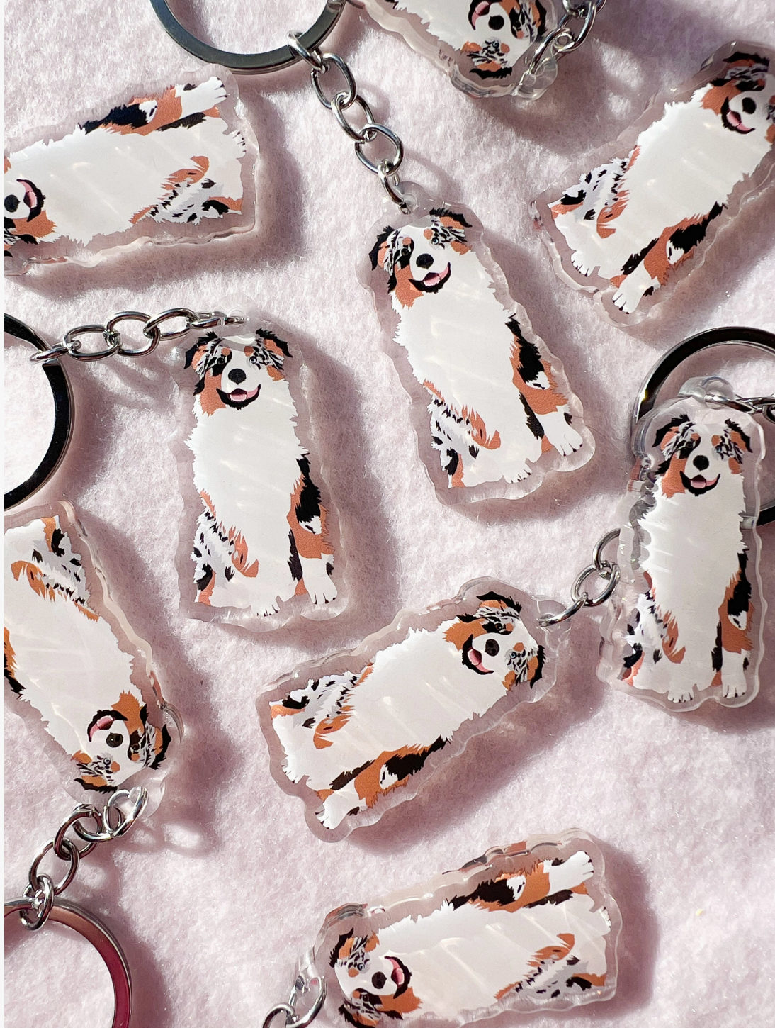 Australian Shepherd (Blue Merle) Keychain