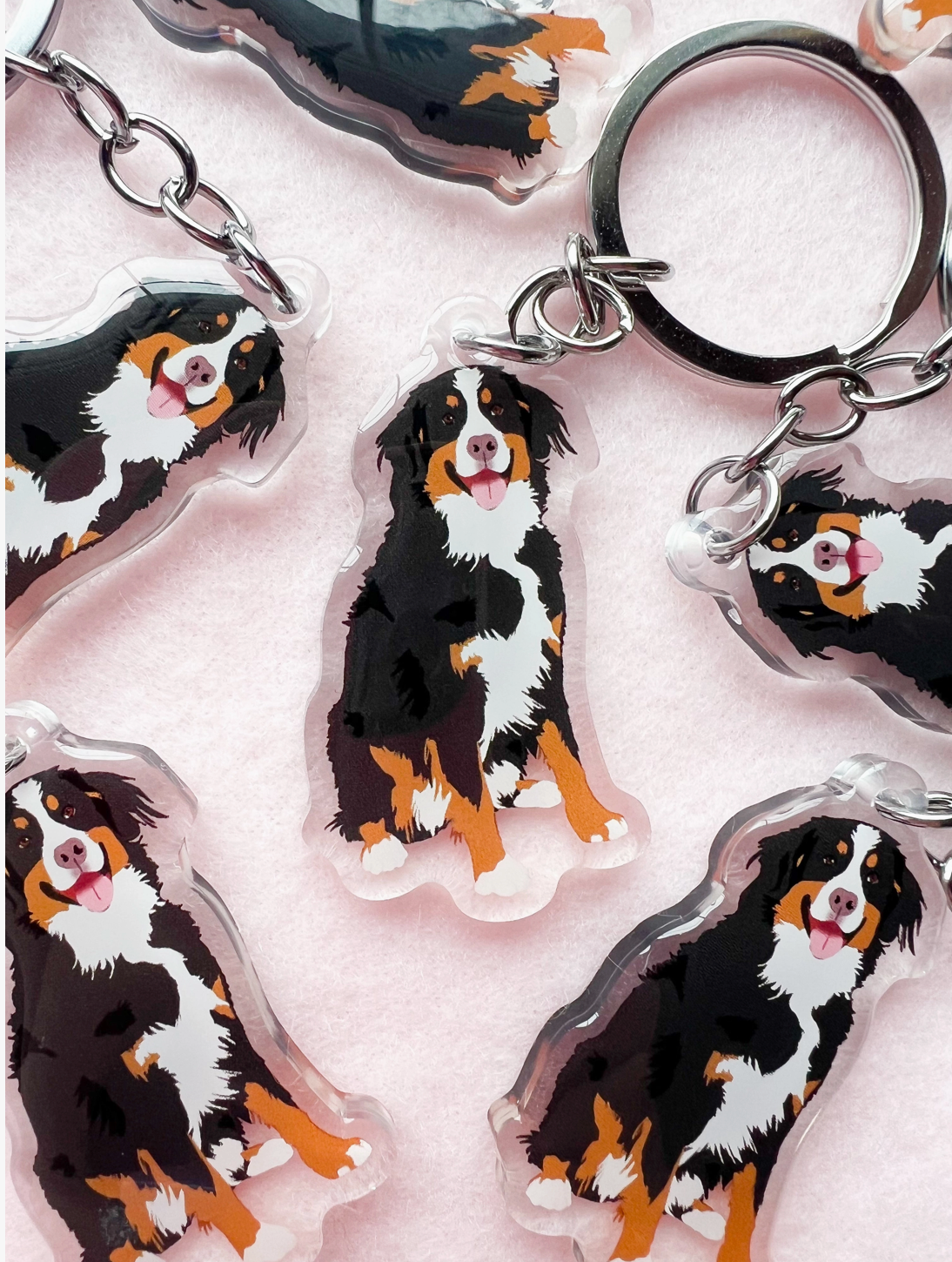 Bernese Mountain Dog Keychain