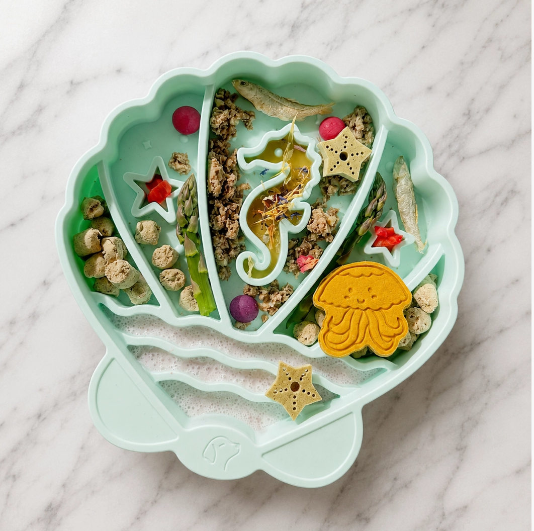 Seashell Slow Feeder Bowl | Seafoam