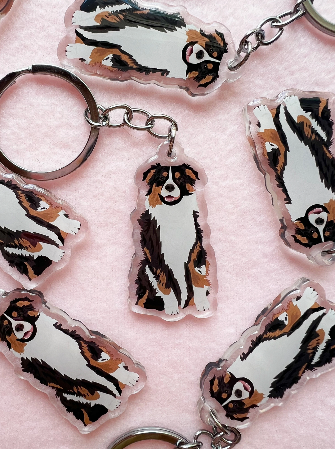 Australian Shepherd (Black Tri) Keychain